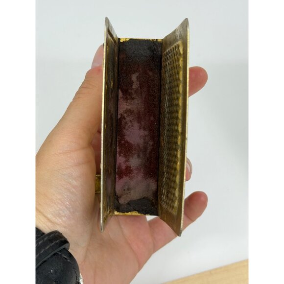 VTG Rustic Gold Metal Napkin Holder Caddy Farmhouse Kitchen Table Decor Retro - Picture 7 of 8